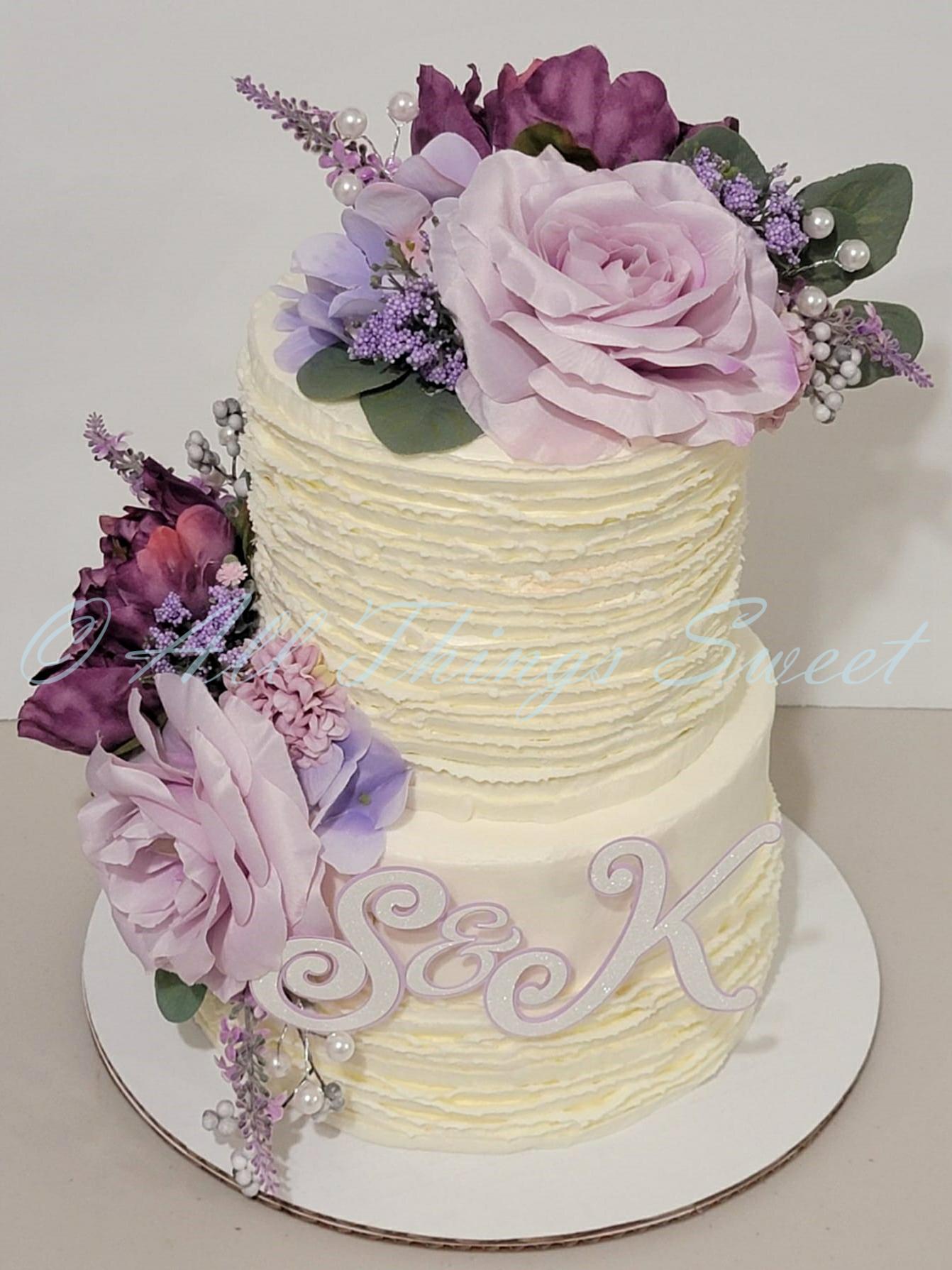 floral fault line graduation cake
